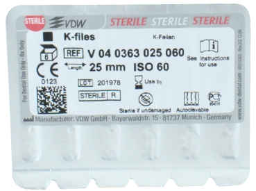 K-file 63/ 60 25mm sterylne 6szt.
