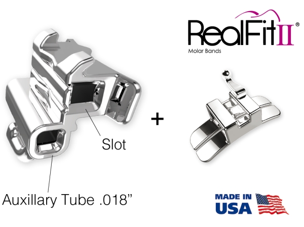 RealFit™ II snap - SD, kombinacja podwójna + zamek językowy (ząb 36), Roth .018"